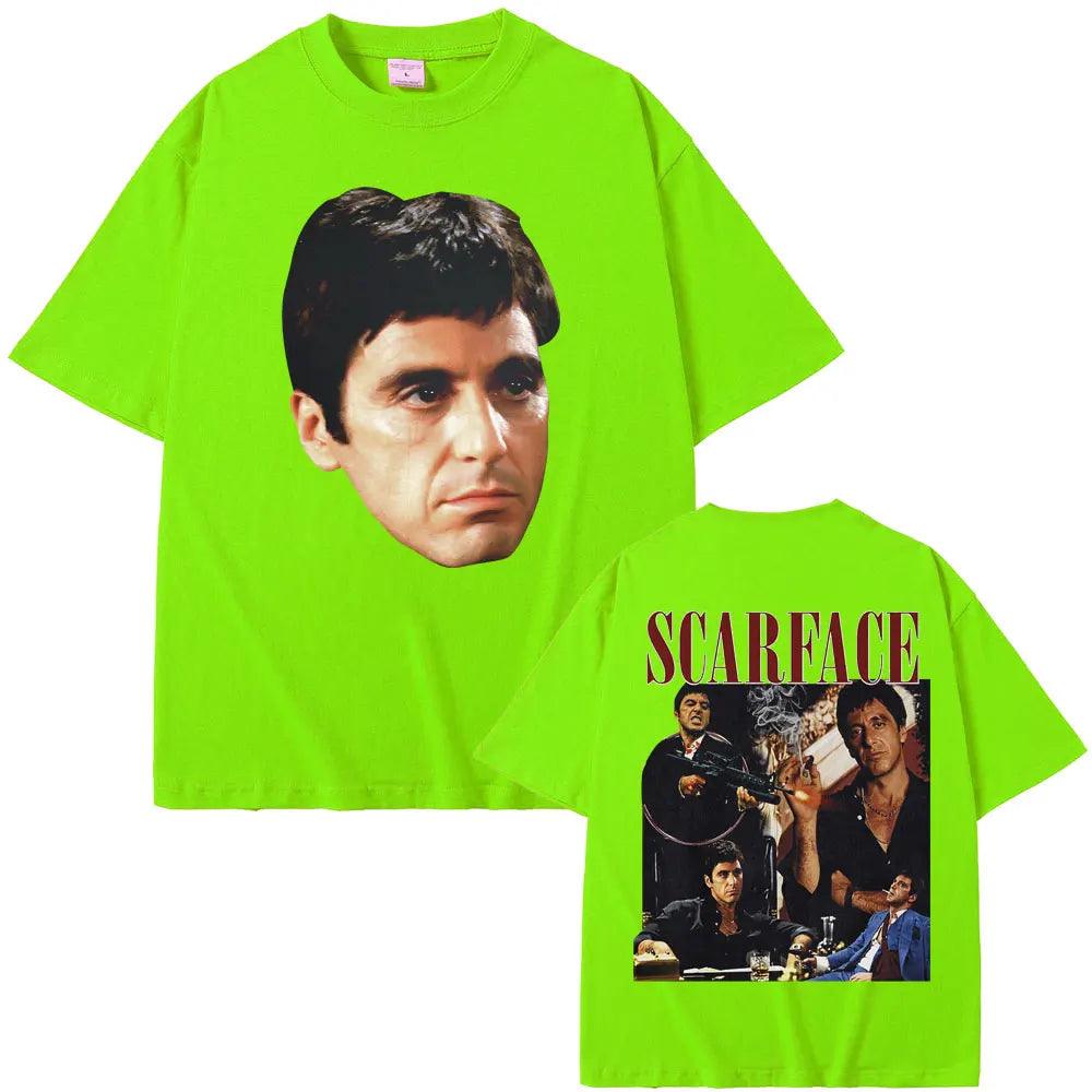 Scarface Al Pacino As Tony Montana T-shirts Graphic Print Men Hip Hop Rock T Shirts Male Oversized T Shirt - Premium T-Shirt from Lizard Vigilante - Just $23.99! Shop now at Lizard Vigilante