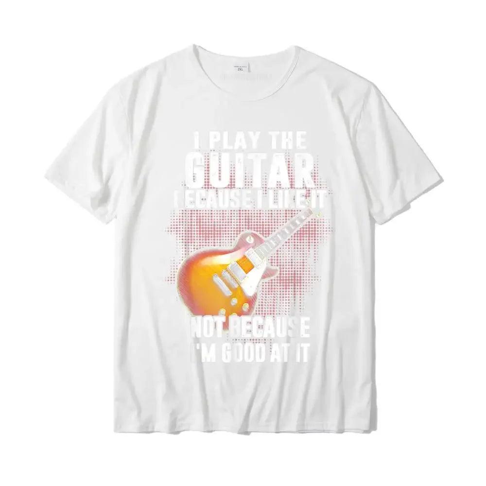 I Play The Guitar Because I Like It Not Because I'm Good At It T-Shirt Camisa Top T-Shirts Coupons Cotton Men Tops Tees Custom - Premium T-Shirt from Lizard Vigilante - Just $23.99! Shop now at Lizard Vigilante