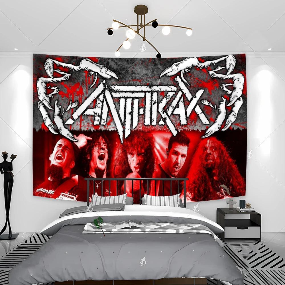 Anthrax Band Tapestry Banner Flag Polyester Digital Printing Music Memorabilia Banner For Decor Birthday Gift - Lizard Vigilante