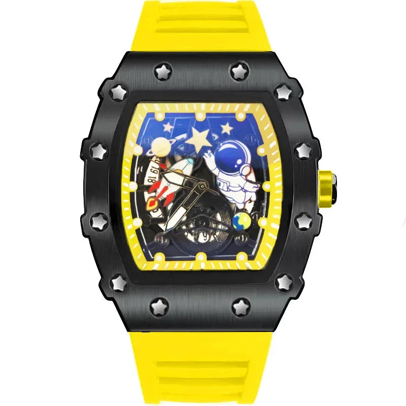 YIKAZE VoidCore Phantom Quartz – Hollow Tonneau Men’s Watch with Luminous Space-Tech Swagger & 3ATM Rebel Resistance - Premium watch from dsers - Just $23.99! Shop now at Lizard Vigilante