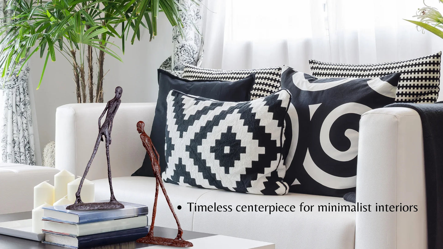 30cm Giacometti Sculpture Bronze Walking Man Statue Abstract Skeleton Hot Casting Art Figurine Famous Replica Crafts Home Decor