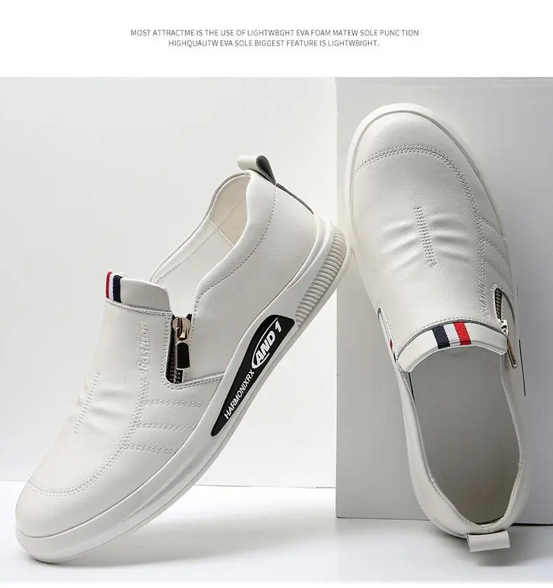 Leather shoes for men in spring new Korean casual leather shoes small white shoes fashionable and trendy breathable driving shoe - Premium  from Lizard Vigilante - Just $22.99! Shop now at Lizard Vigilante