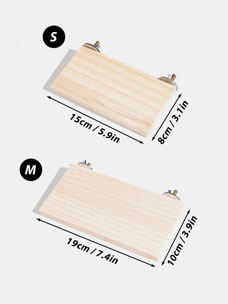 Wood Stand Platform Pet Bird Toys Parrot Rack Hamster Perches Paw Clean Cage Board Accessories for Gerbils Mice Wood Toys