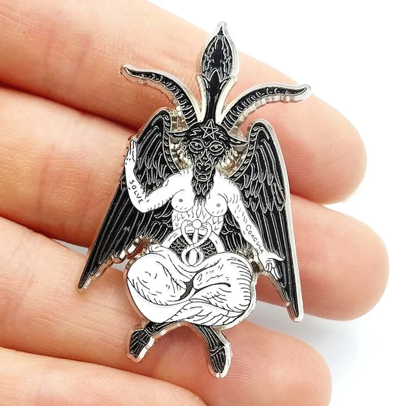 Occult Gothic Baphomet Hard Enamel Pin – Neo-Gothic Lapel Badge for Pagans, Goth Fashion, and Punk Accessories - Premium enamel pin from Lizard Vigilante - Just $16.66! Shop now at Lizard Vigilante