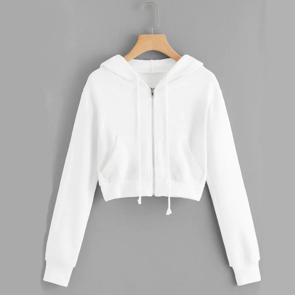 Korean Style Streetwear 2024 Hooded Casual Zipper Pocket Sweatshirt for Women - Premium jacket from Lizard Vigilante - Just $28.88! Shop now at Lizard Vigilante