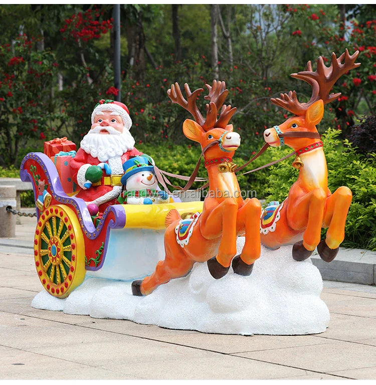 Outdoor Christmas Tree Decoration Life Size Christmas Statue For Sale
