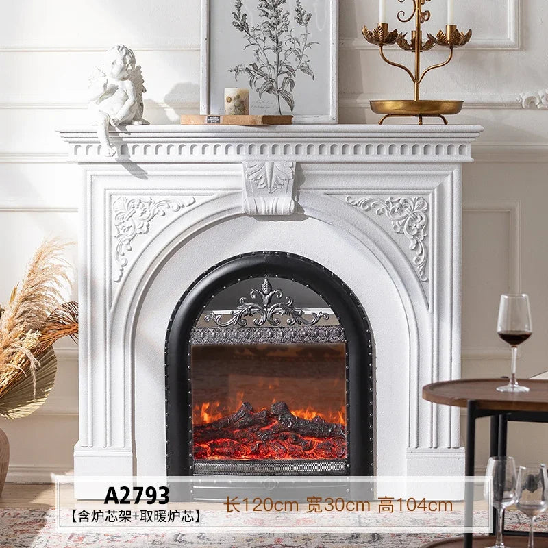 Timeless Glow: ZC Retro Solid Wood Decorative Fireplace Cabinet with Simulated Flame Heating for Luxe Living Rooms - Premium fireplace from dsers - Just $810.99! Shop now at Lizard Vigilante