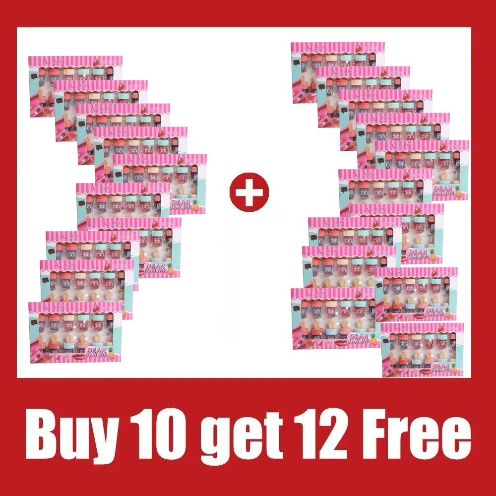 Ice cream liquid lip gloss, ice cream liquid lipstick set, dyed lips, long-lasting color development, moisturizing