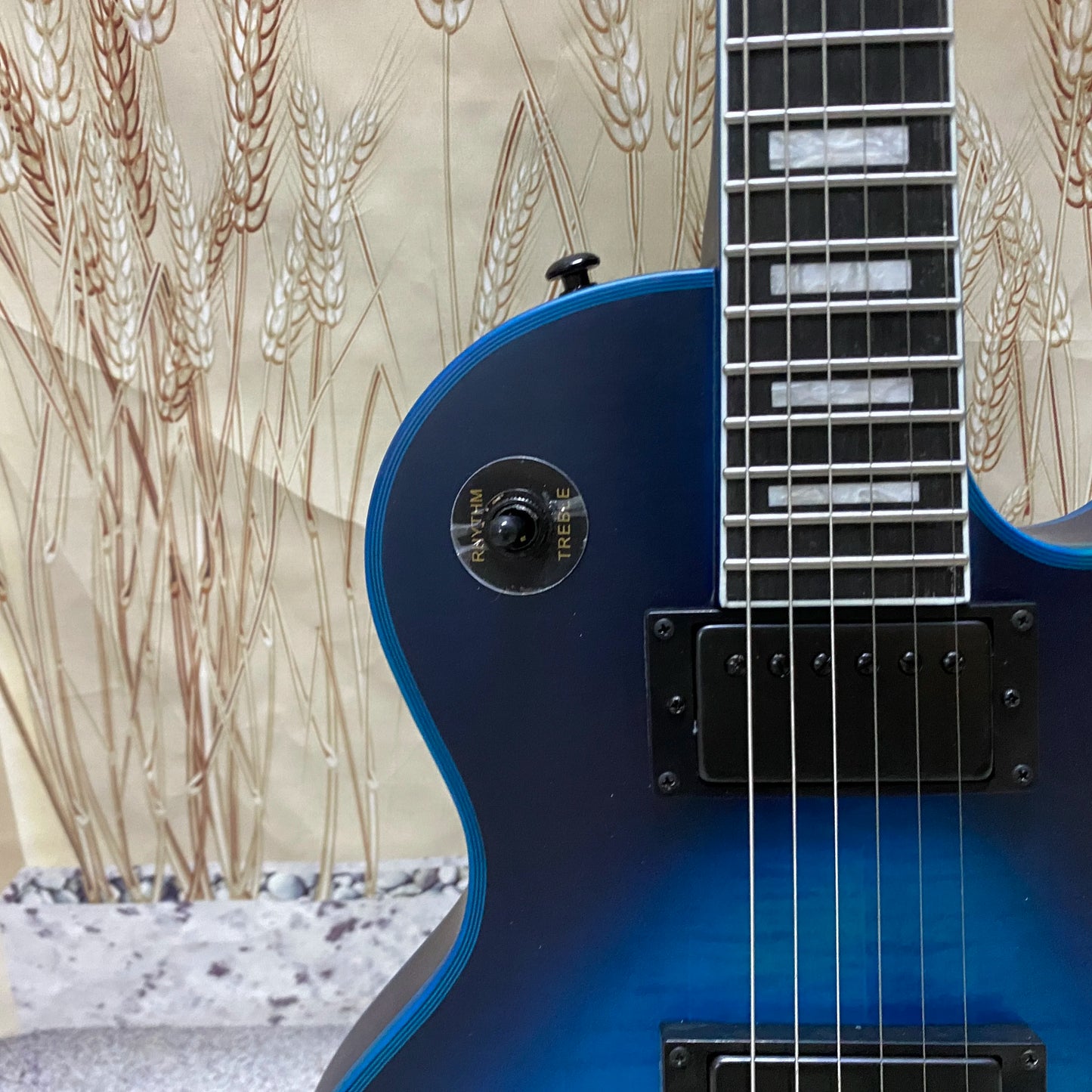 Blue Matte Photoelectric Guitar – Flame Maple Top, Mahogany Body, Rosewood Fingerboard, 22 Frets - Premium Electric Guitar from Lizard Vigilante - Just $465.99! Shop now at Lizard Vigilante