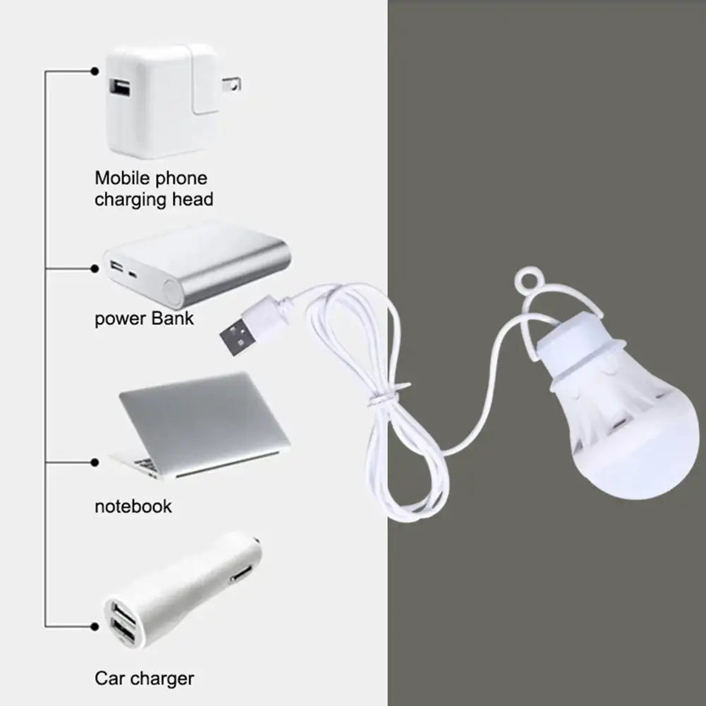 USB Light Bulb LED Camping Light Bulb Portable Camping Lantern Hanging Cord Tent Light for Camping Emergency Truck Fishing Boat