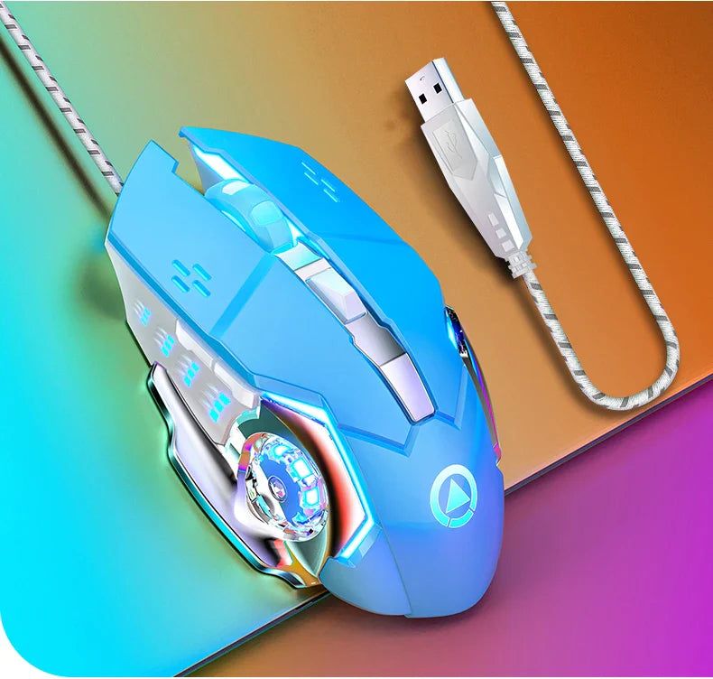 G15 Mechanical Gaming Mouse 7-Color Breathing Light Wired Laptop USB Desktop Office Computer Gaming Mouse Mute