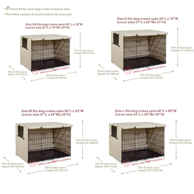 Universal Dog Cage Cover 210D Oxford Wire Crate Rainproof Dust Covers Outdoor Waterproof Sun Protection Durable Pet Kennel Case - Premium  from Lizard Vigilante - Just $19.99! Shop now at Lizard Vigilante