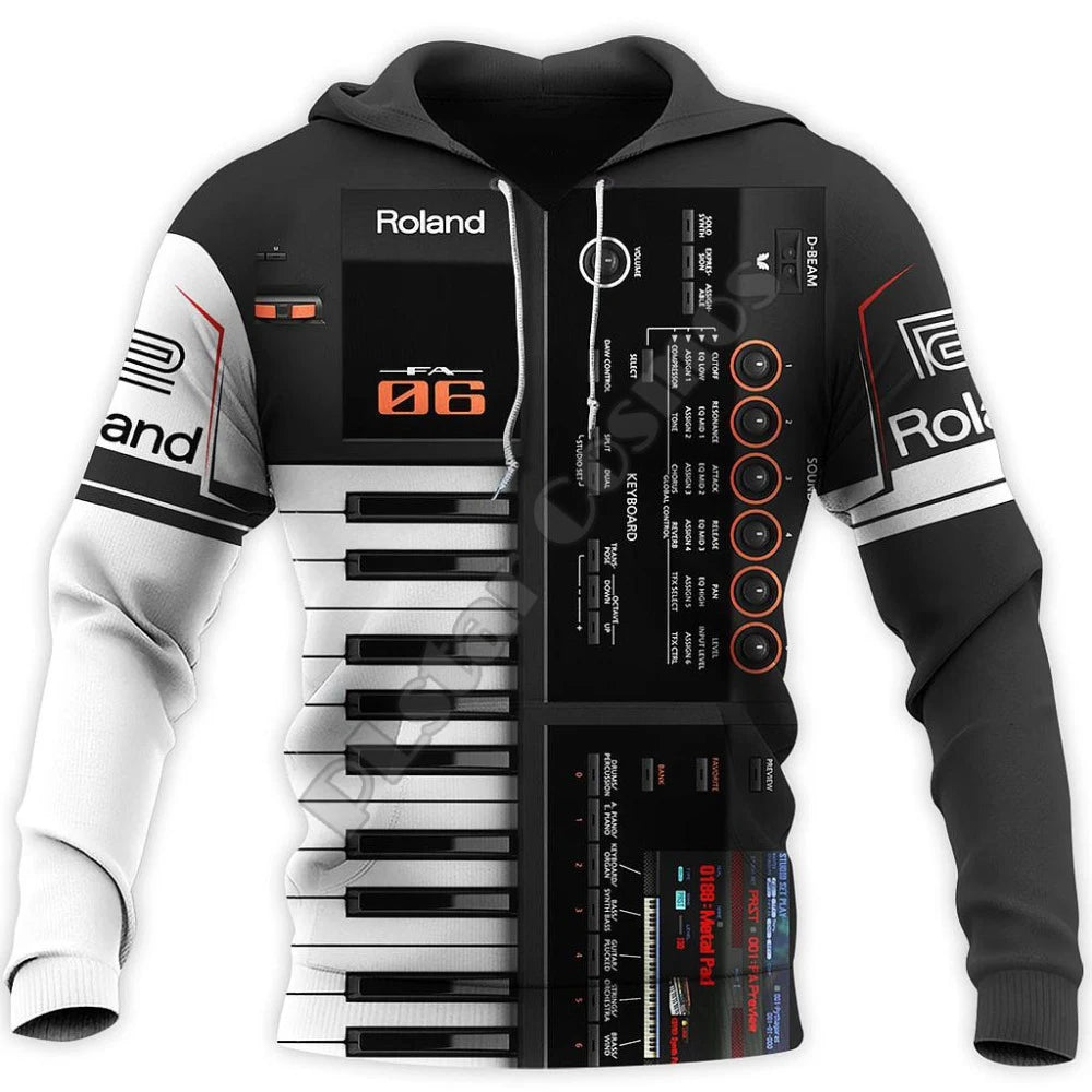 3D Musical Instrument Hoodie | Piano, Guitar, Trumpet & Violin Art Sweatshirt for Men & Women | Fun, Vibrant, & Casual Wear - Premium Long-sleeve hoodie t-shirt from Lizard Vigilante - Just $39.99! Shop now at Lizard Vigilante