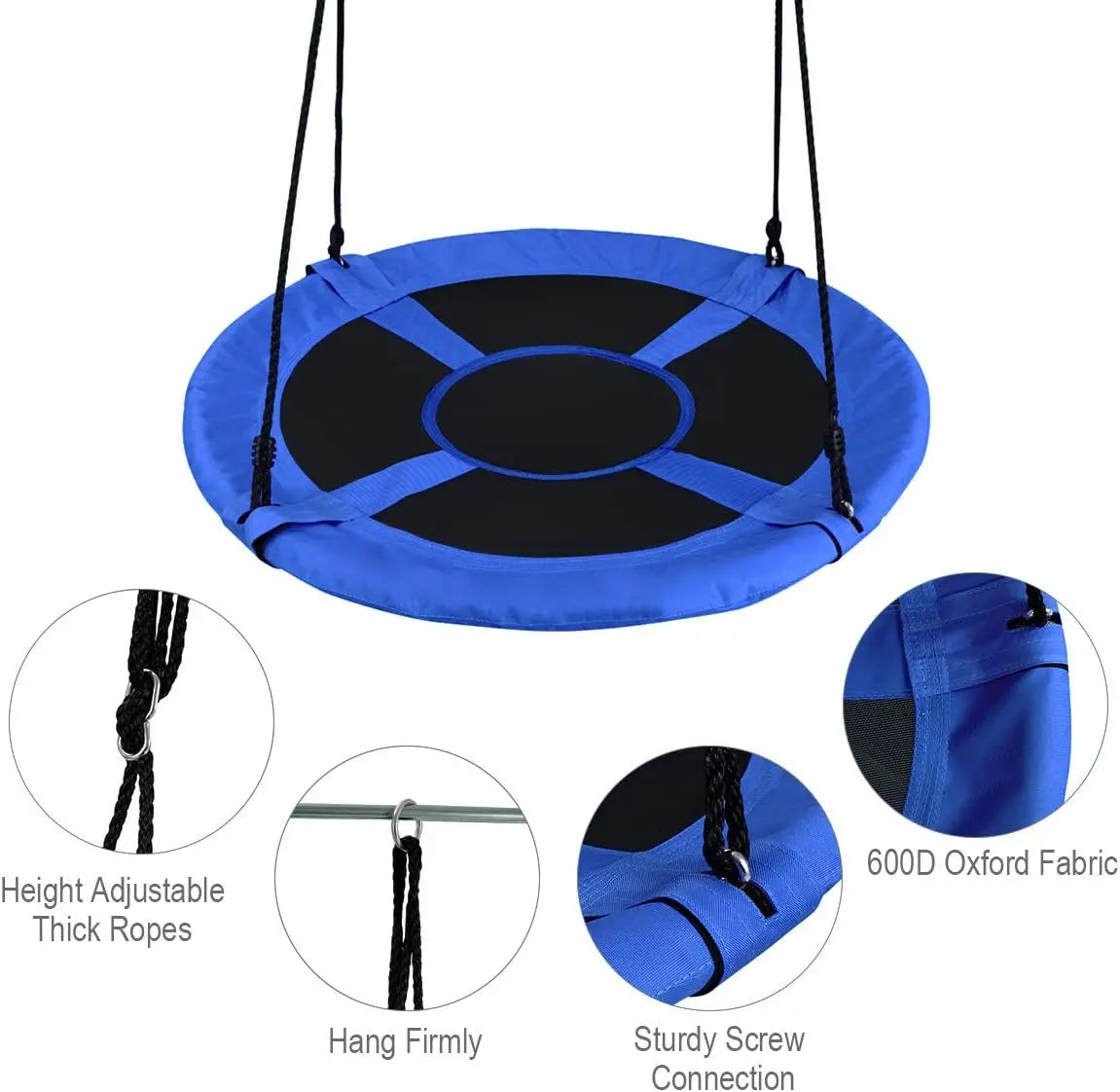 Tree Swing, 40 Inch Saucer Swing for Kids Outdoor, 700 lbs Weight Capacity Round Swing w/ 900D Waterproof Oxford Cloth, Adjustab - Premium  from Lizard Vigilante - Just $63.99! Shop now at Lizard Vigilante