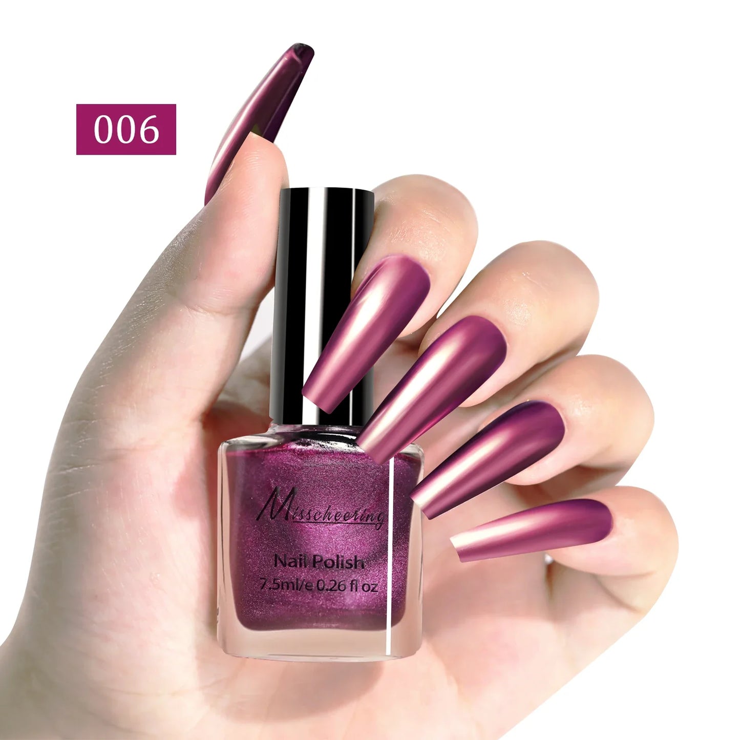 12 colors 7.5ml metal mirror nail polish semi-permanent topcoat nail polish LED gel varnish suitable for girls diy nail charm