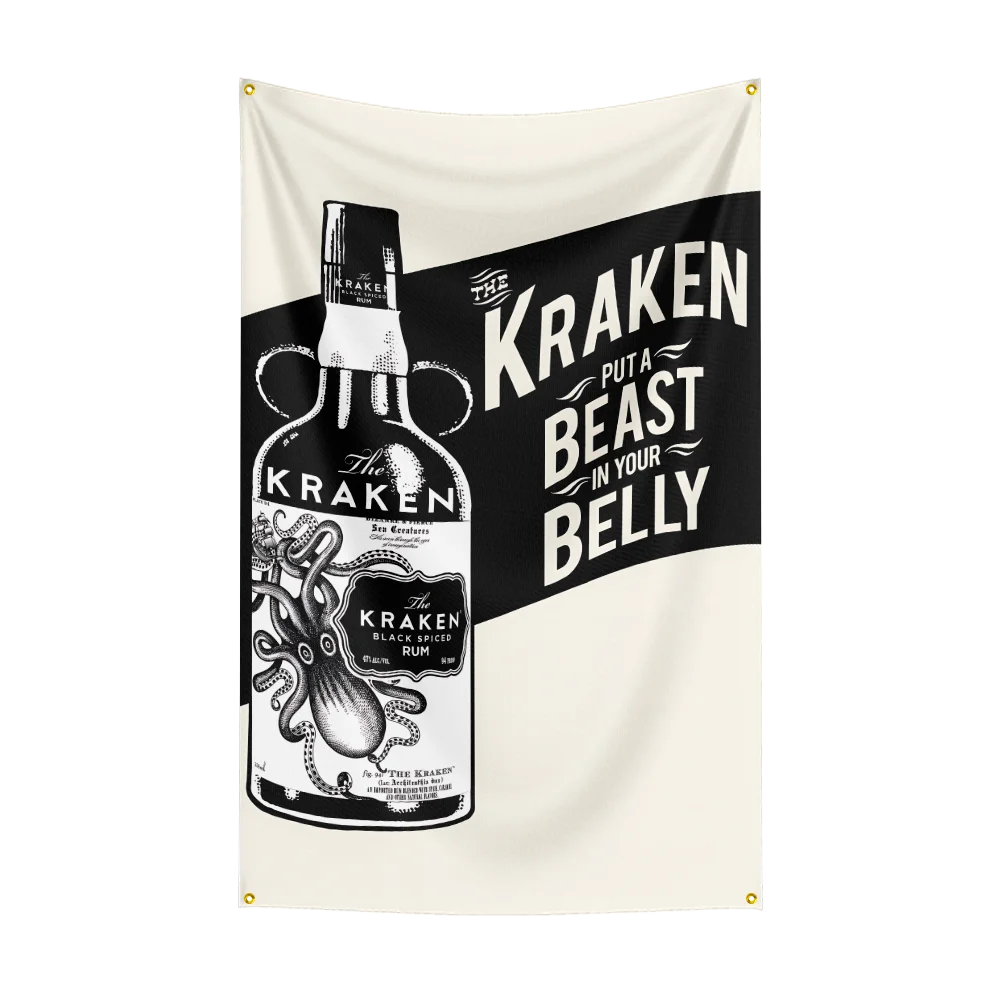 Krakens Rum Flag – 3×5ft Polyester Printed Alcohol & Beer Banner for Indoor and Outdoor Decor - Premium flag from Lizard Vigilante - Just $15.99! Shop now at Lizard Vigilante