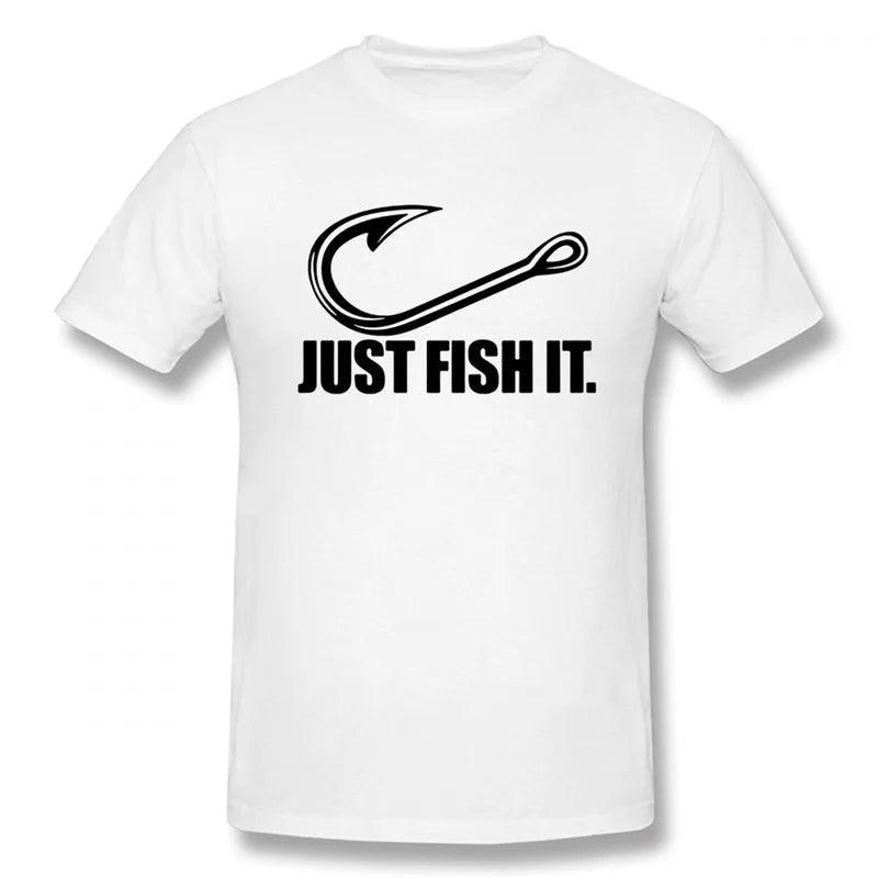 Funny Love Fishing T-shirt Men Just Fish It Funny Shirt Short Sleeve Hip Hop Loose Quick-Dry Men's Tee Shirt xxs-6XL Top - Lizard Vigilante