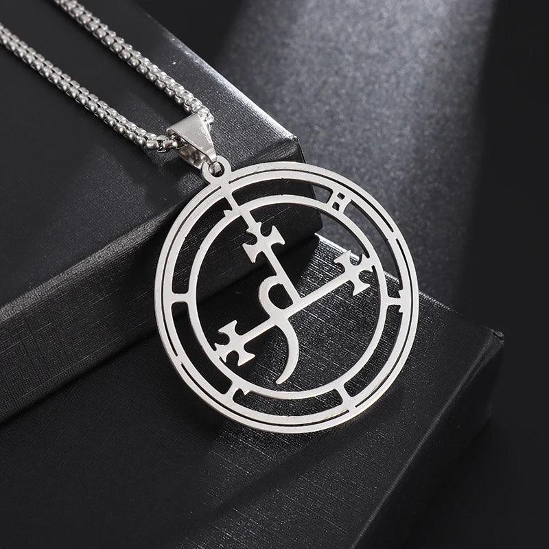 Fashionable Neptune Poseidon Trident Metal Pendant Necklace Men's Biker Gothic Rock Motorcycle Fashion Jewelry Gift - Lizard Vigilante