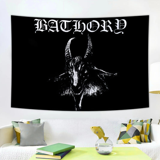 Satanic Black Metal Pentagram Banner – 90x150cm Rock Band Music Tapestry for Wall Decor or Events - Premium banner from Lizard Vigilante - Just $10.99! Shop now at Lizard Vigilante