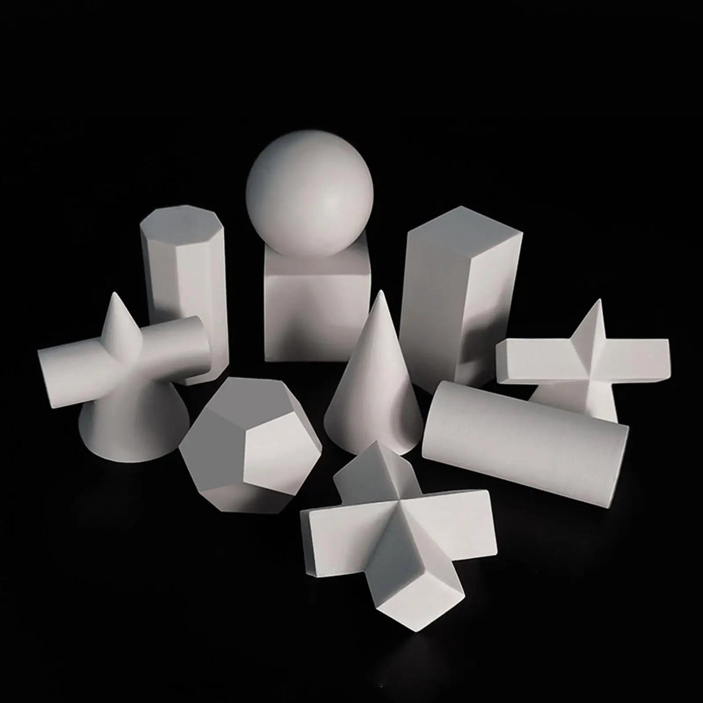 10 Different Shapes Mini Resin Sketch Geometry Sculpture, for Drawing Practice Housewarming Gift Exquisite Workmanship