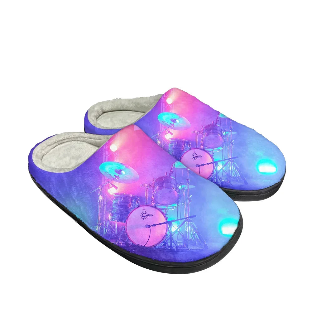 Unisex Drum Kit Fashion Cotton Slippers – Drums Set Plush Indoor Sandals | Comfortable, Warm, and Trendy Cartoon Animation Footwear - Premium slippers from Lizard Vigilante - Just $29.95! Shop now at Lizard Vigilante