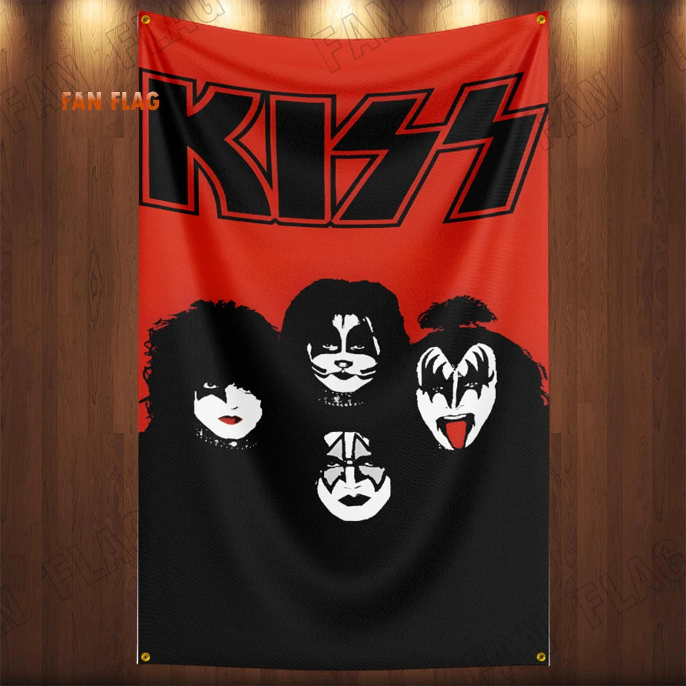 Kiss Heavy Rock Band Flag 3x5ft – Polyester Printed Banner for Home or Bedroom Decoration - Premium banner from Lizard Vigilante - Just $17.99! Shop now at Lizard Vigilante