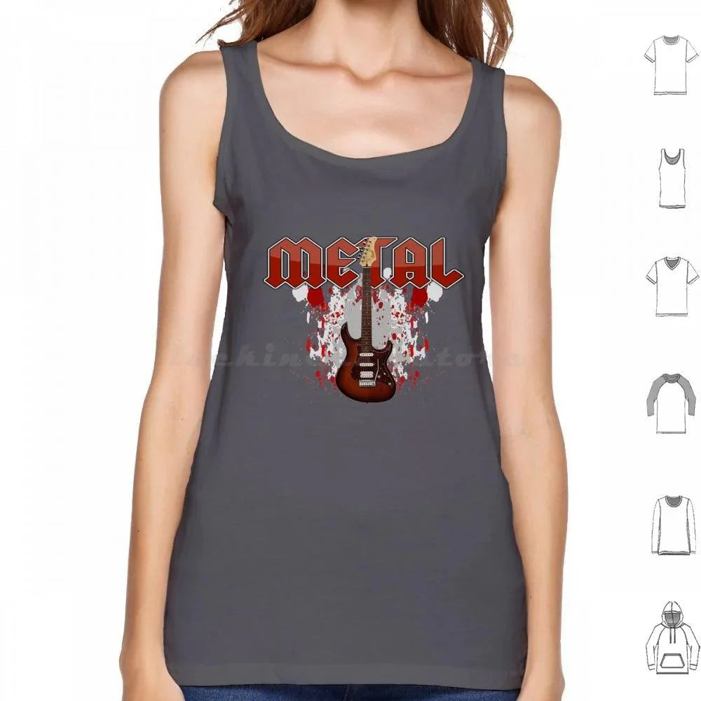 Metal Music Print Cotton Tank Top Rock Graphic Design - Premium tank top from Lizard Vigilante - Just $23.88! Shop now at Lizard Vigilante