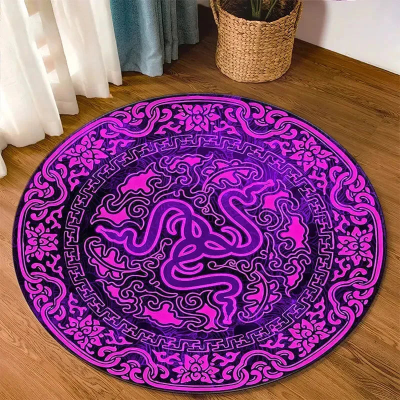 Razer Round Rugs Carpet Game Rome Gamer Gift Door Floor Mat Playroom Upholstery Living Room Bedroom Fashion Gaming Rug Decor