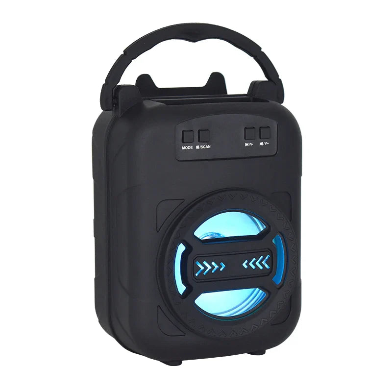 Wireless Bluetooth Speaker with LED Wireless Handheld Speaker Support Wired Microphone/TF Card/U Stick Audio Line Input