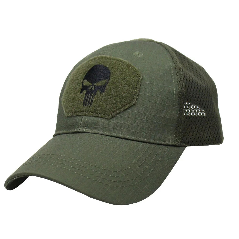 Tactical Camouflage Baseball Cap Mesh Breathable Special Forces Tactical Camo Hat Skull Duck Visor Hat - Premium  from Lizard Vigilante - Just $8.99! Shop now at Lizard Vigilante