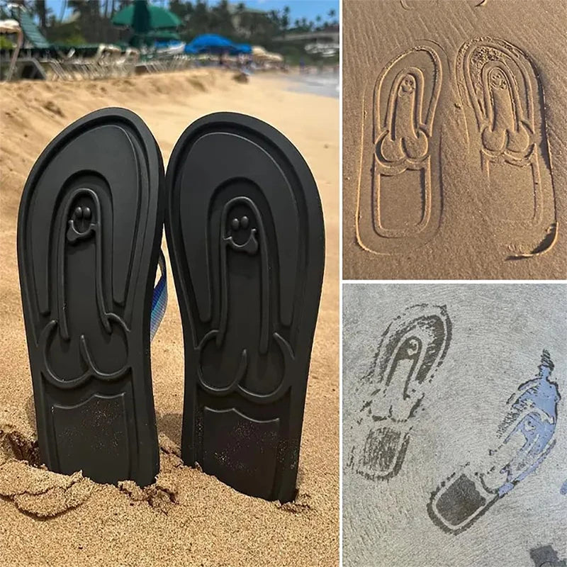 Men's Thick Sole Sandals Novelty Funny Dickgift Creative Parody Beach Herringbone Sandals - Premium flipoflops from Lizard Vigilante - Just $27.99! Shop now at Lizard Vigilante