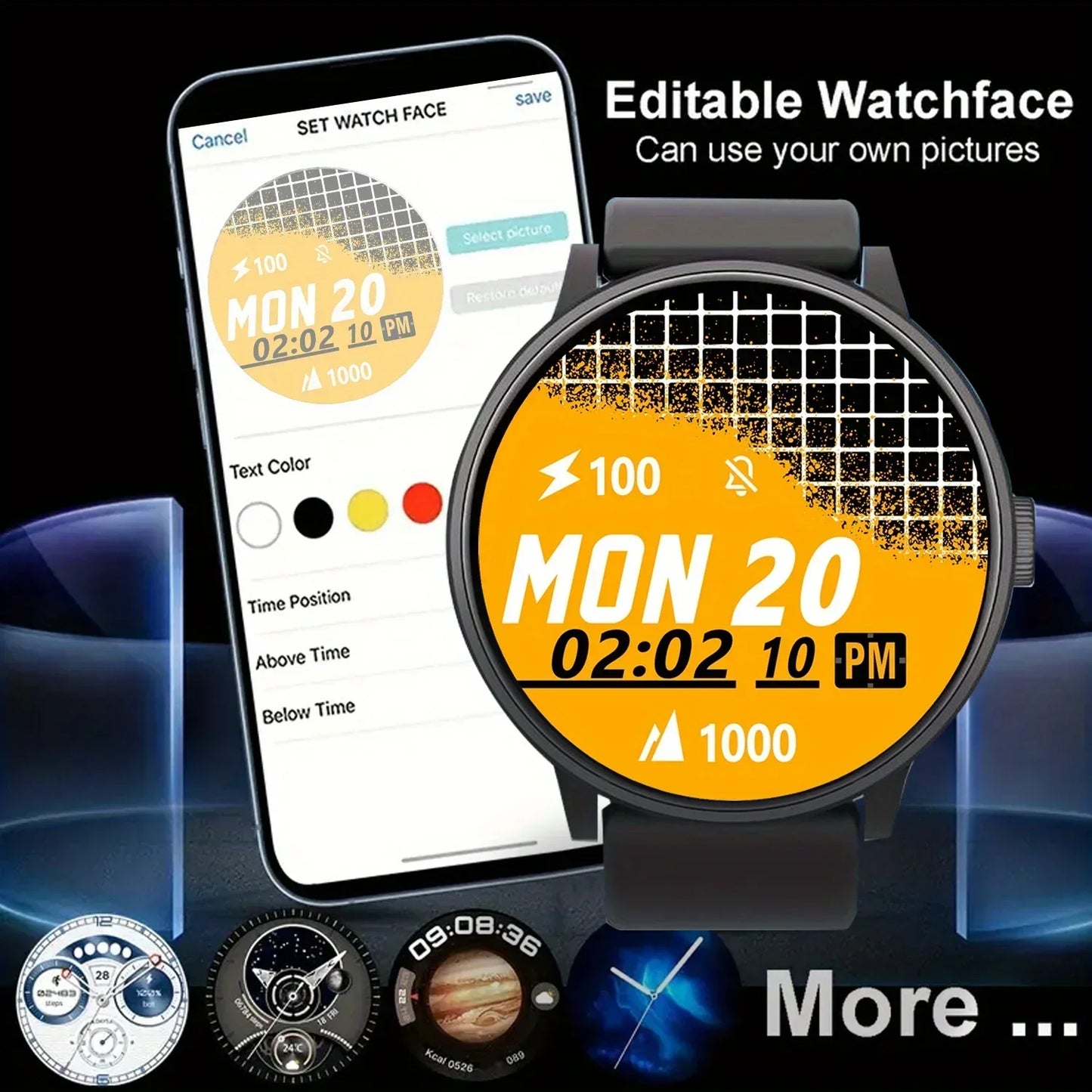 Smart Watch Wireless calling Sports Call Bracelet Message Reminder Women'S/ Men'S Belongings Friend Gift Birthday Gift