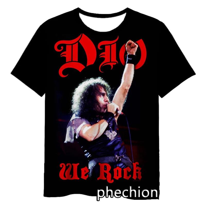 DIO Rock Metal God Rock 3D Print Short Sleeve T-Shirt Rest In Peace RIP Casual Hip Hop Summer T Shirt Tops - Premium  from Lizard Vigilante - Just $24.99! Shop now at Lizard Vigilante