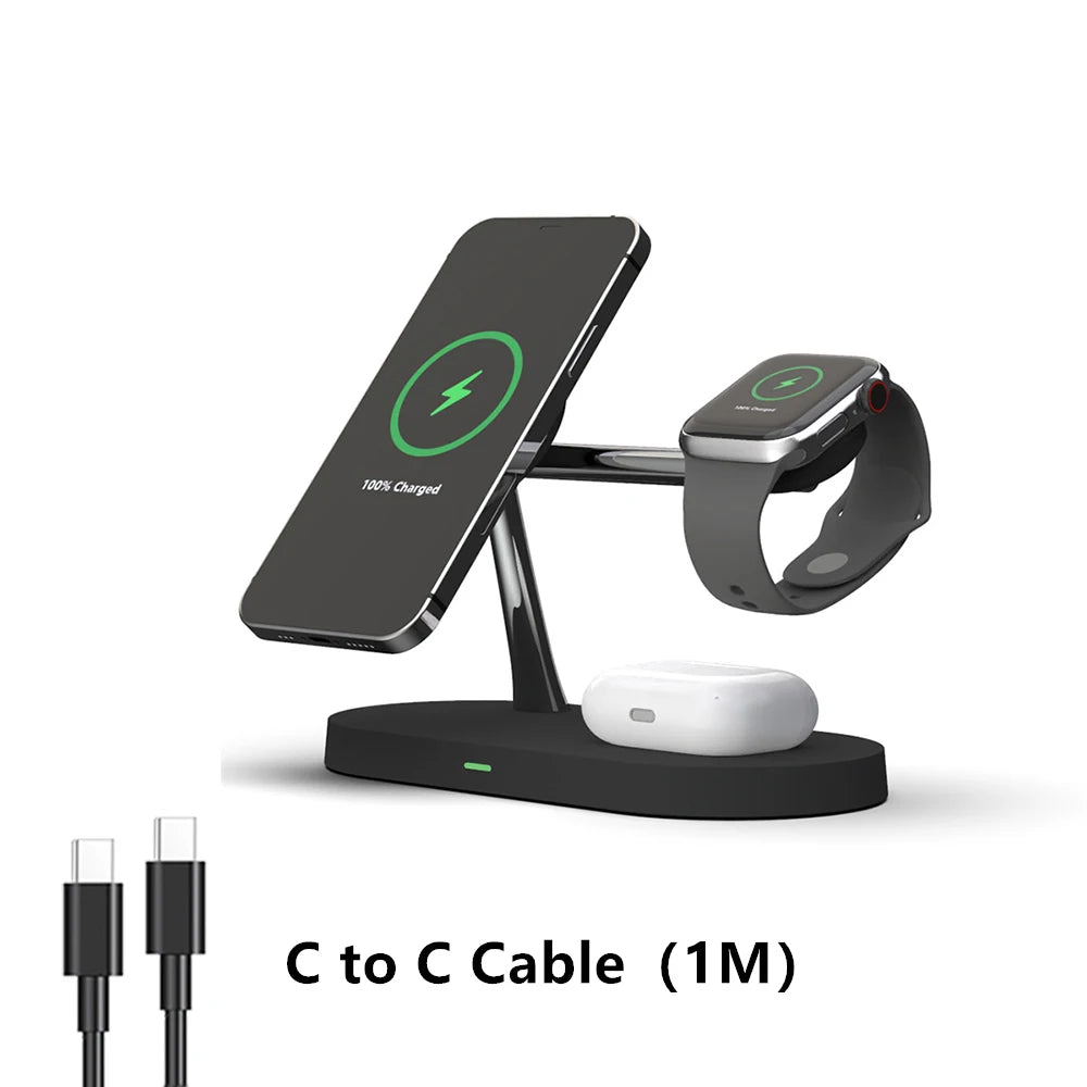 3-in-1 Wireless Charger Stand for iPhone 12/13/14/15/16, Apple Watch 4-10, AirPods 2/3/Pro – Fast Charging Station with LED Light & Charging Indicator - Premium wireless charger stand from Lizard Vigilante - Just $34.99! Shop now at Lizard Vigilante