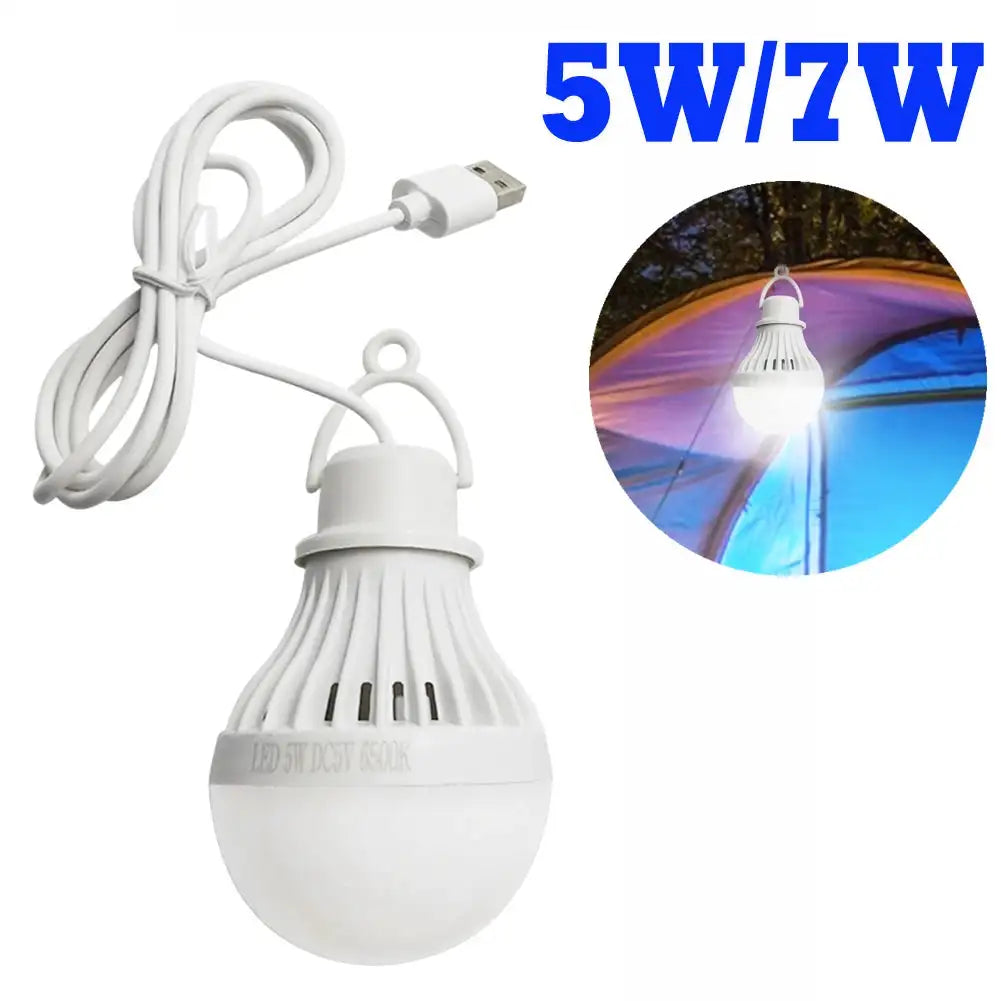 USB Light Bulb LED Camping Light Bulb Portable Camping Lantern Hanging Cord Tent Light for Camping Emergency Truck Fishing Boat