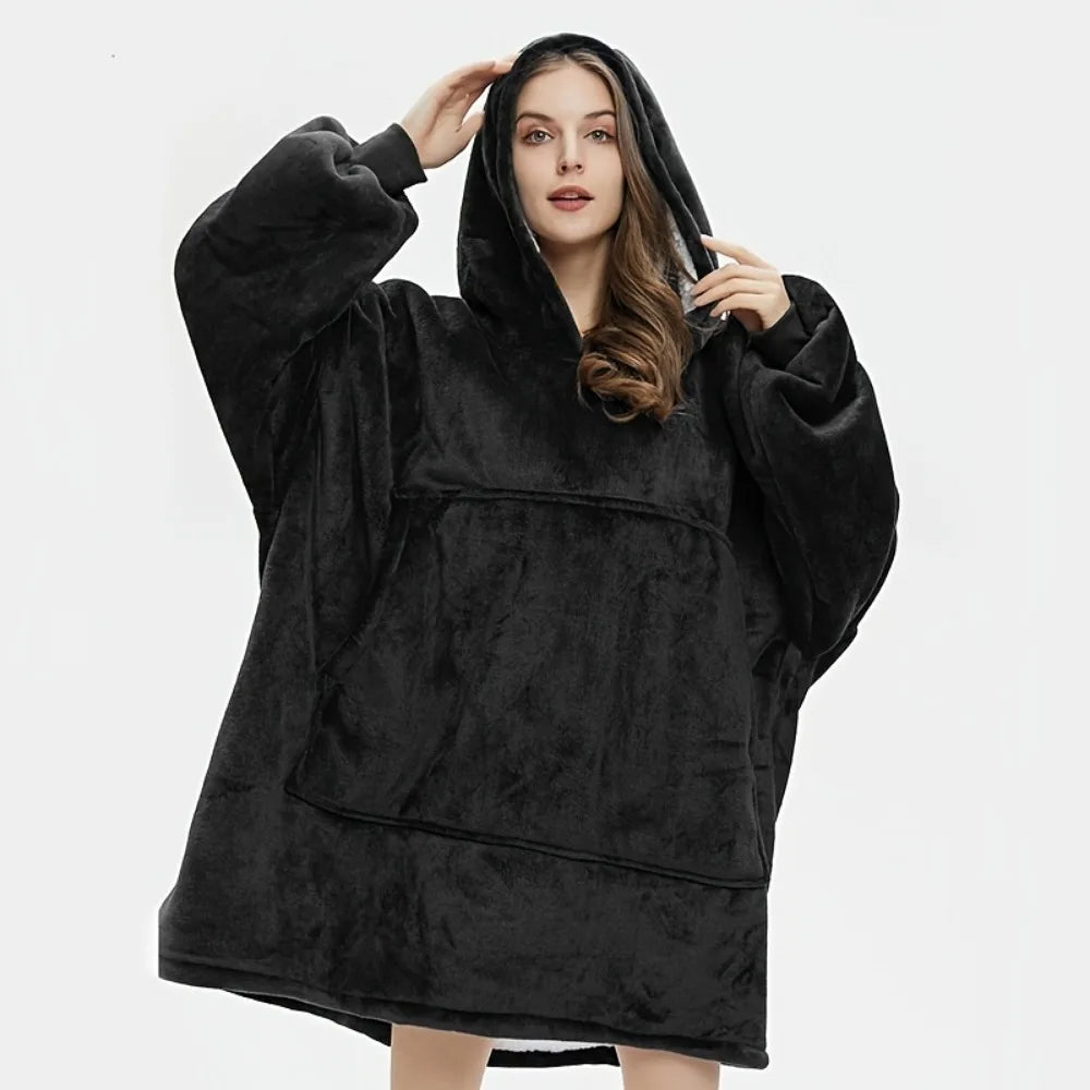 Flannel Warm Sleepwear Lazy Blanket Winter Nightgown Can Be Worn Out Loose And Plush Thick Couple Cold Proof Warms Home Clothes