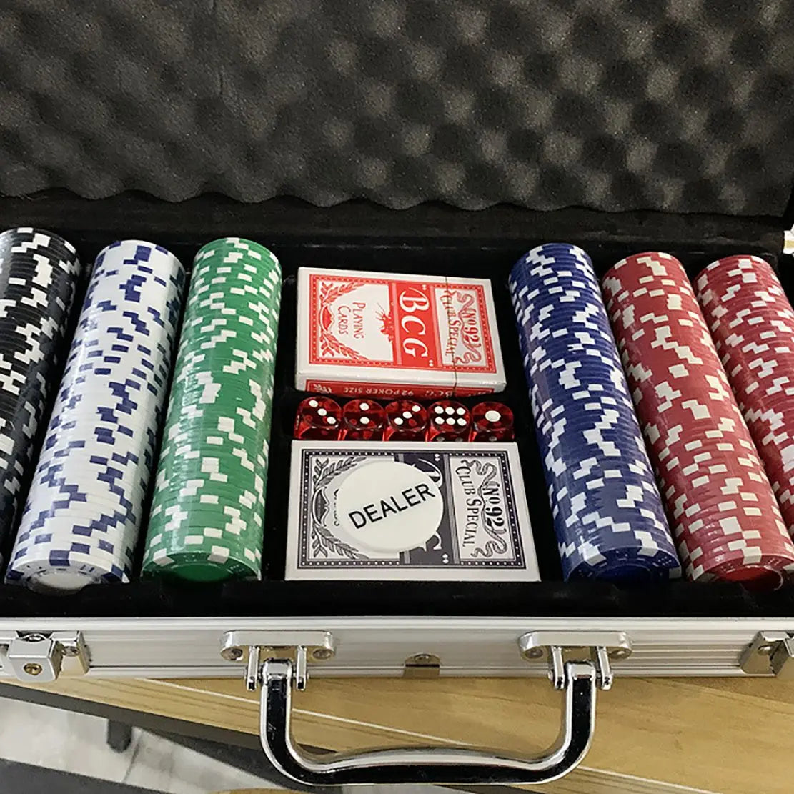 200PCS Poker Chip Set – Texas Hold'em, Blackjack, Casino-Style Gambling Kit with Aluminum Carrying Case, Cards, Buttons, and Dice - Premium casino chips from Lizard Vigilante - Just $66.66! Shop now at Lizard Vigilante