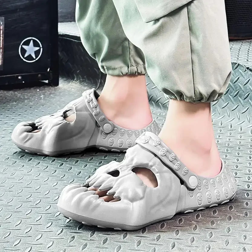 Brand New Skull Design Garden Shoes Men Sandals 2024 Summer Outdoor Fun Novelty Slide Thick Sole Platform Beach Non-slip Women Sandal - Premium sandals from Lizard Vigilante - Just $29.99! Shop now at Lizard Vigilante