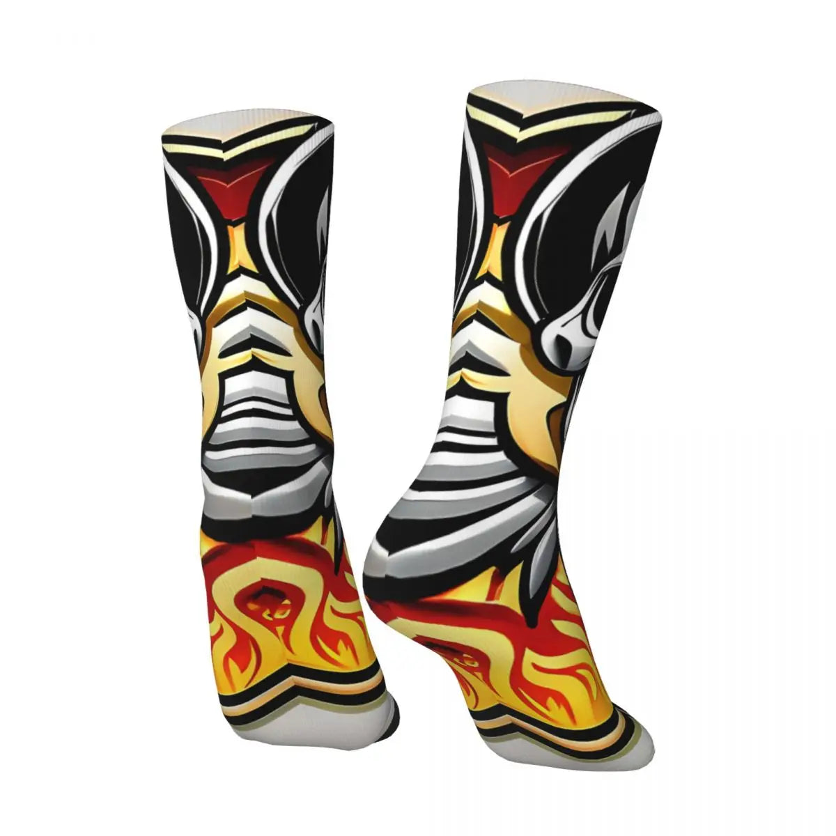 Skull Guitar Riot Crew Socks – Heavy Metal Seamless Art for Everyday Rebels