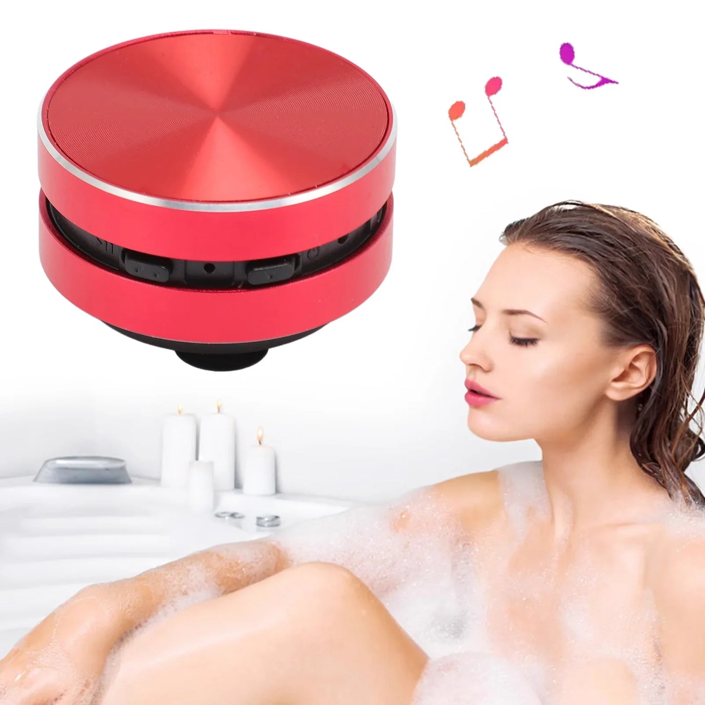 Bluetooth Bone Conduction Speaker Stereo Bass Portable Small Wireless Speaker with Suction Cup for Bathroom Outdoor