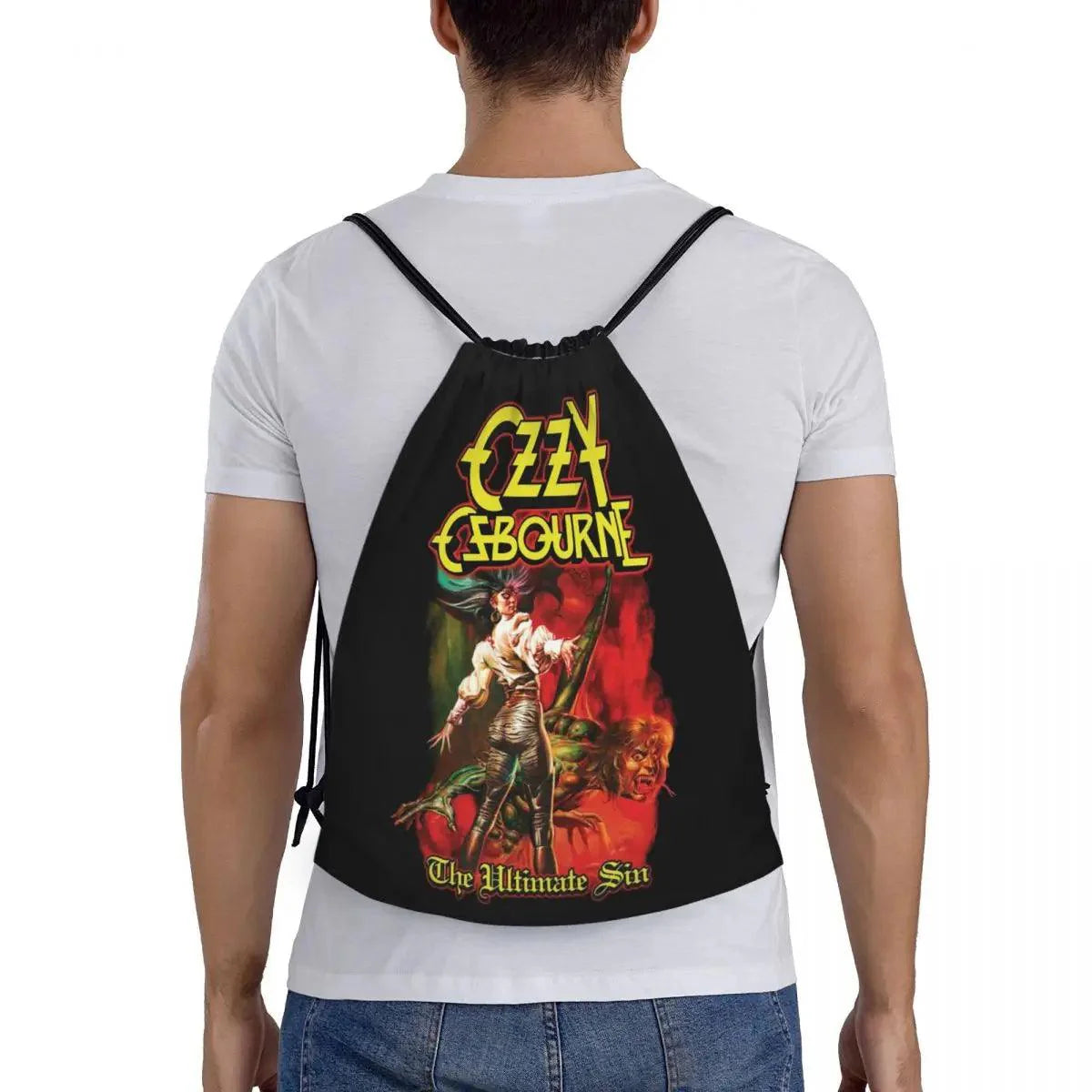 Ozzy Osbourne Drawstring Backpack | Heavy Metal Rock Bag - Premium backpack from Lizard Vigilante - Just $19.89! Shop now at Lizard Vigilante