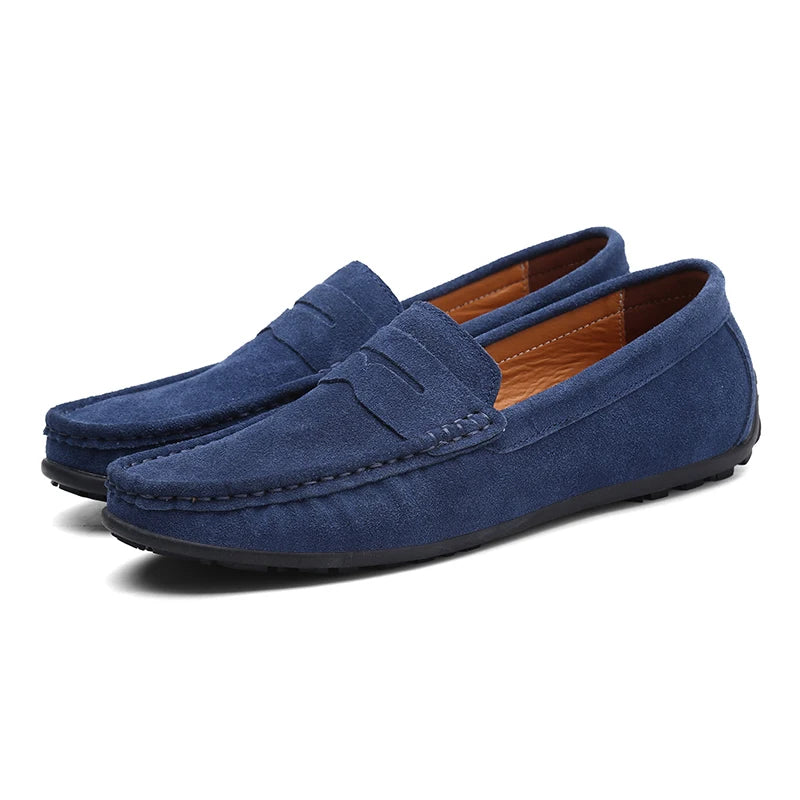 Suede Leather Designer Luxury Brand Smile Mens Casual Formal Loafers Slip On Moccasin Flats Footwear Male Driving Shoes for Men - Premium Shoes from Lizard Vigilante - Just $48.88! Shop now at Lizard Vigilante