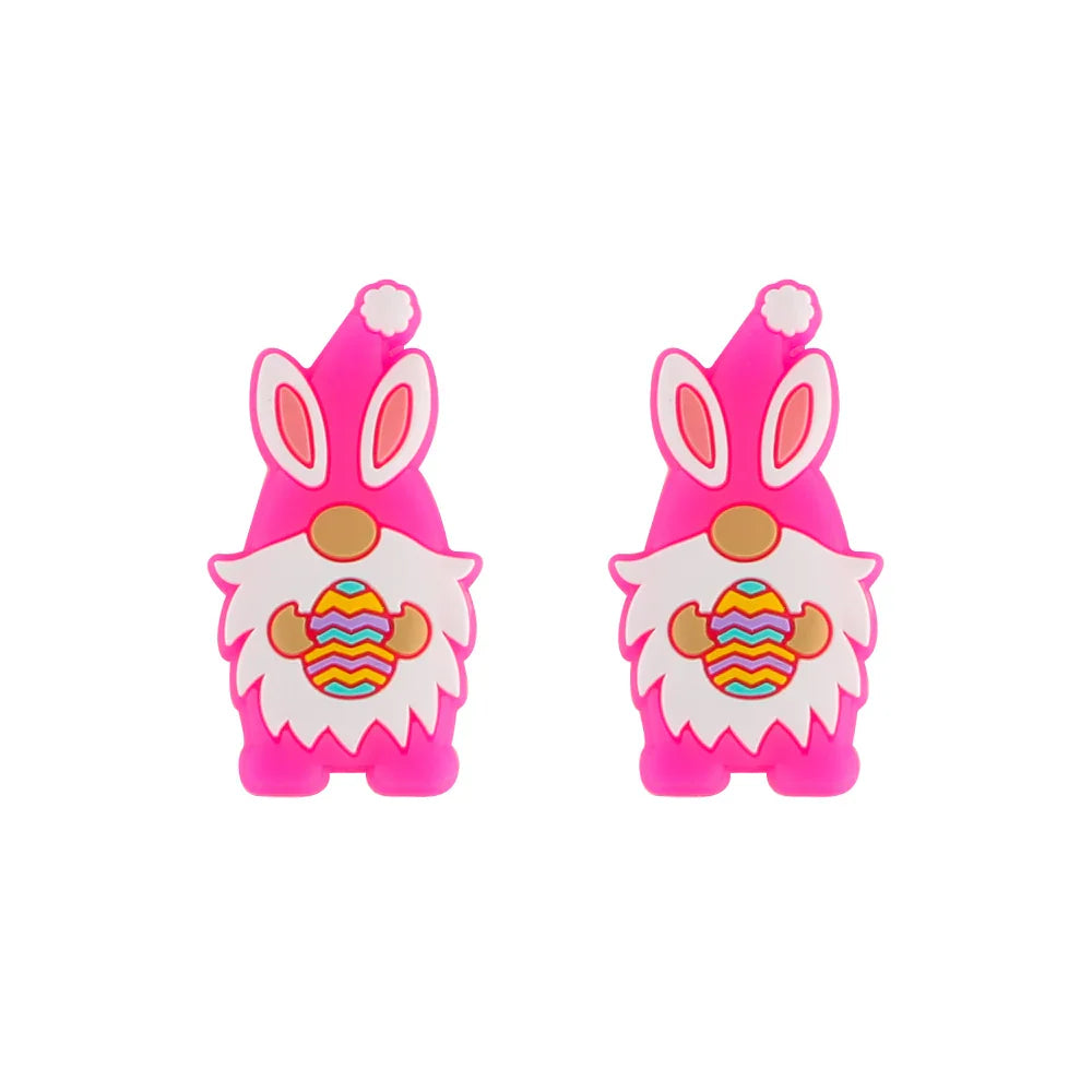 Kovict 5/10Pcs New Focal Silicone Beads Easter Series Bead For Jewelry Making DIY  KeyChain Bracelet Necklace Pen Accessories