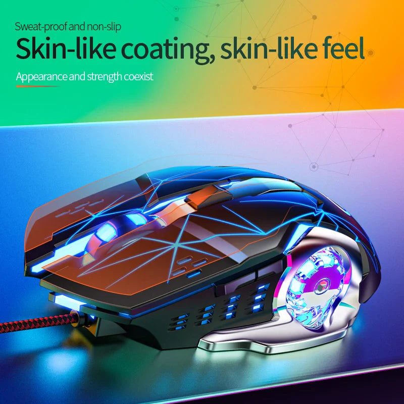 G15 Mechanical Gaming Mouse 7-Color Breathing Light Wired Laptop USB Desktop Office Computer Gaming Mouse Mute