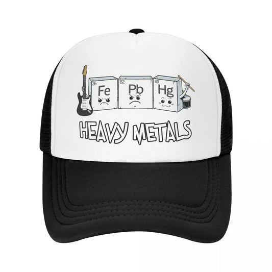 Men Women Heavy Metal Elements Rock Chemistry Trucker Hat Fashion Mesh Baseball Cap Hat Breathable Sports Cap Summer - Premium hats from Lizard Vigilante - Just $23.88! Shop now at Lizard Vigilante