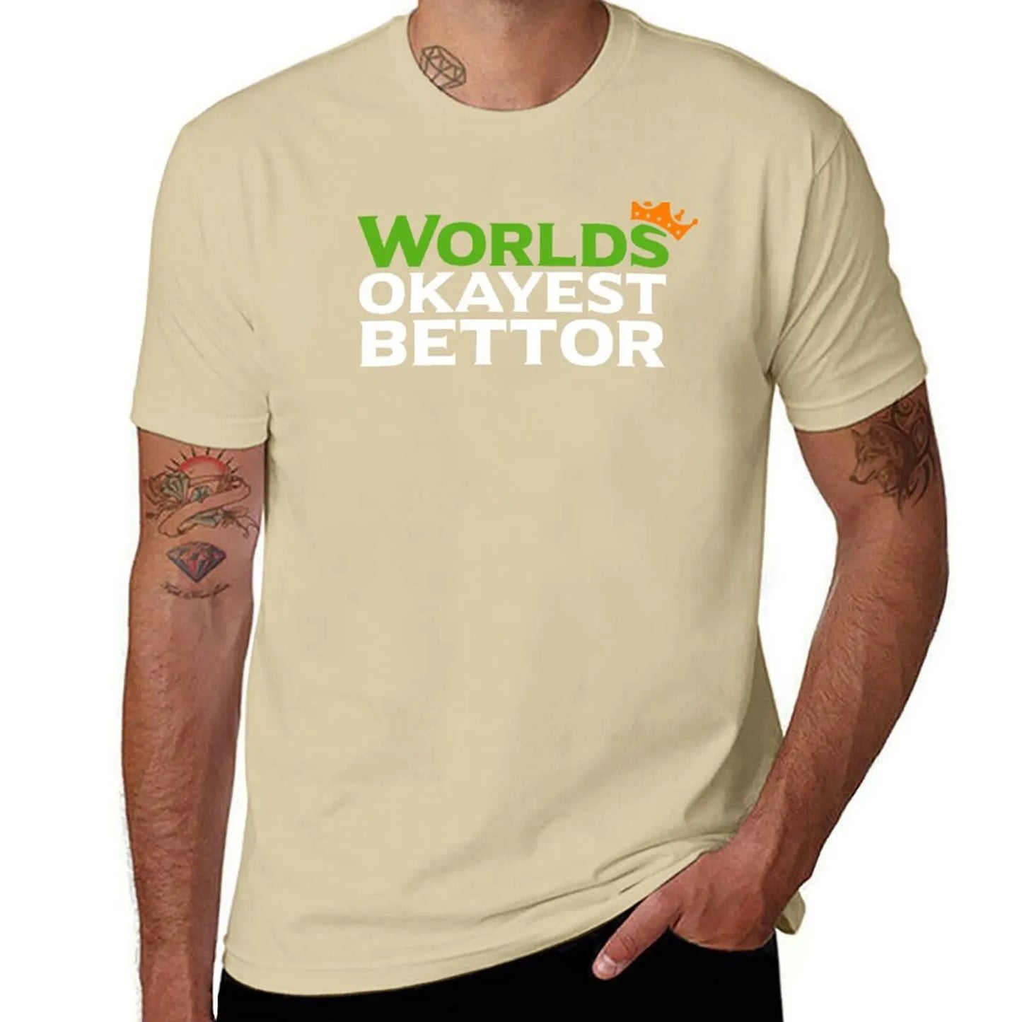 World's Okayest Bettor Funny Sports Betting T-Shirt – Football & Basketball Gambling Gift for Men - Premium  from Lizard Vigilante - Just $23.88! Shop now at Lizard Vigilante