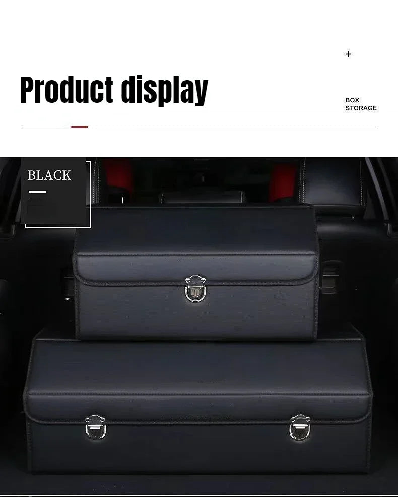 Car Trunk Organizer Organizers And Storage Suv Faux Leather Foldable Trunk Multi-Compartment Adjustable Auto Grocery Storage Box - Premium  from Lizard Vigilante - Just $11.99! Shop now at Lizard Vigilante