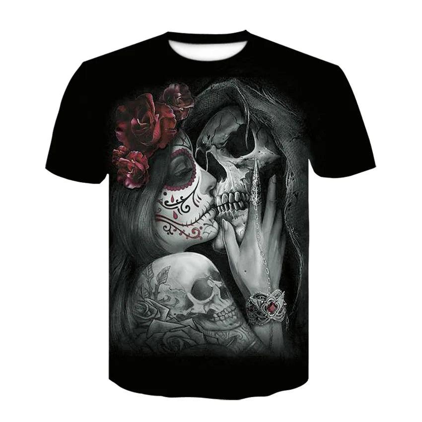 Summer Skull Art Pattern Quick-Dry Men's T-shirt Hip Hop 3D Print Personality Neck Short Sleeve  Fashion Clothes - Premium t-shirt from Lizard Vigilante - Just $22.99! Shop now at Lizard Vigilante