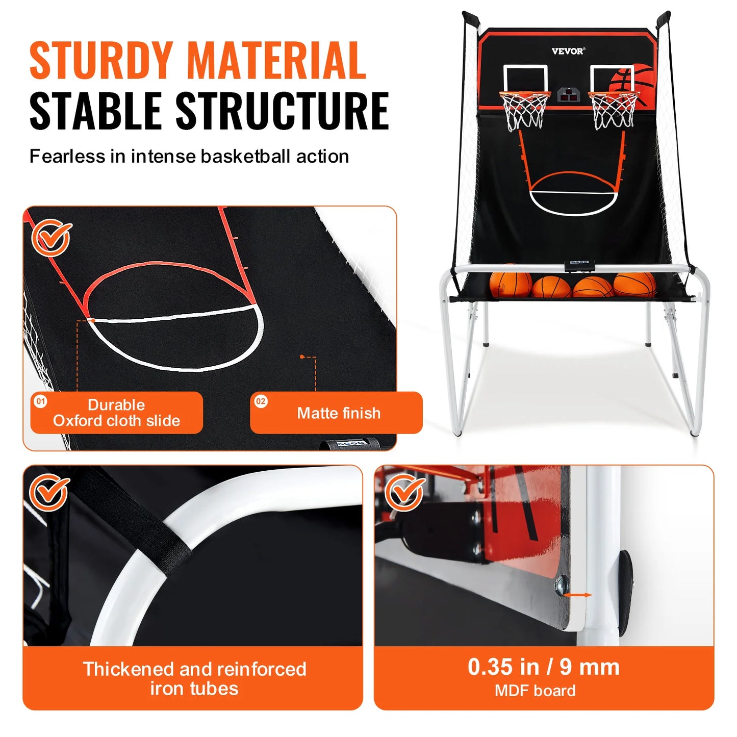 VEVOR Foldable Basketball Arcade Game 2 Player Indoor Basketball Game Home Dual Shot Sport w/ 4 Balls 8 Game Modes for Kid Adult - Premium  from Lizard Vigilante - Just $113.99! Shop now at Lizard Vigilante