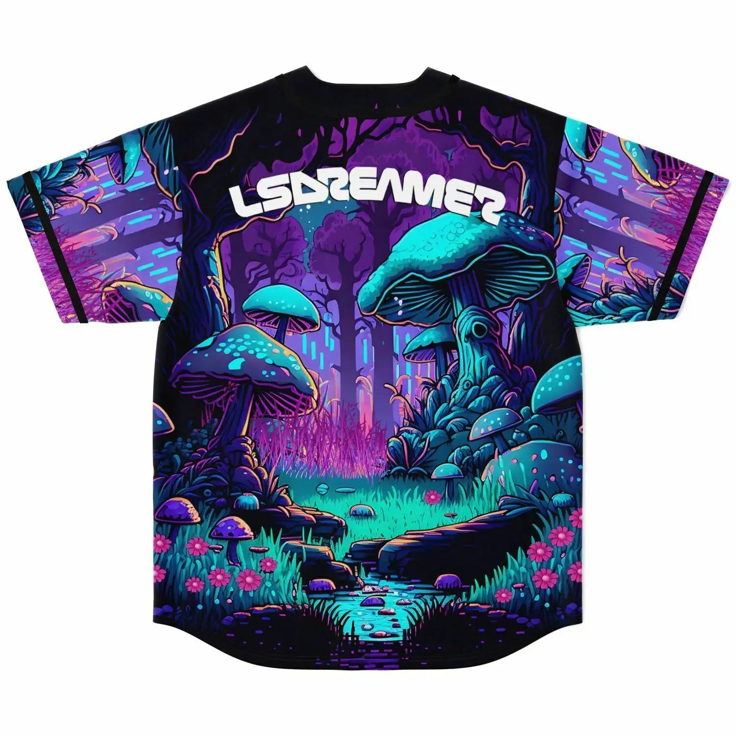 LSDream Merch Baseball Jersey – Unisex EDM Streetwear, Breathable & Bold Buttoned Design for Festival Vibes - Premium jerssey from Lizard Vigilante - Just $38.88! Shop now at Lizard Vigilante